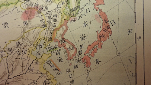 야마가미 만지로(山上萬次郞) 집필한 ‘여자교과용지도 외국지부 상’(1903) 지도