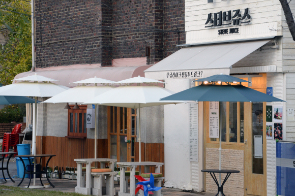 공원에 인파가 몰리면서 젊은 취향의 카페들도 속속 생기고 있다. 도준석 기자 pado@seoul.co.kr