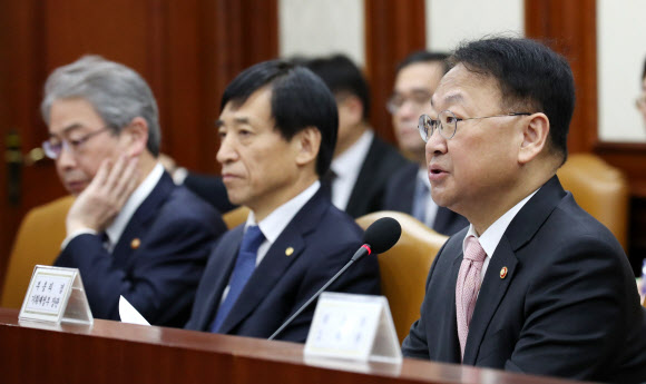 금융시장 요동, 굳은 표정의 경제 수장들