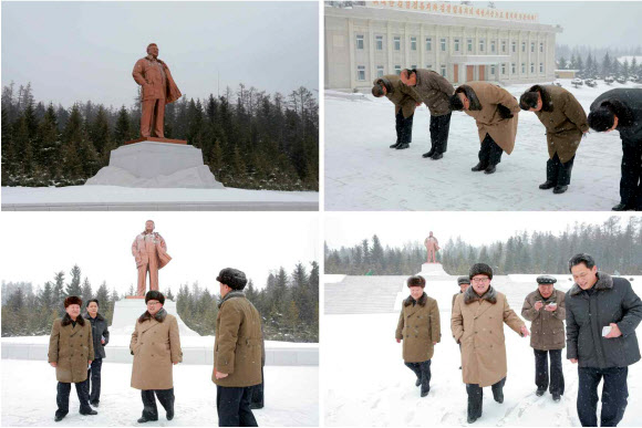 北김정은, 삼지연군 찾아 김정일 추모