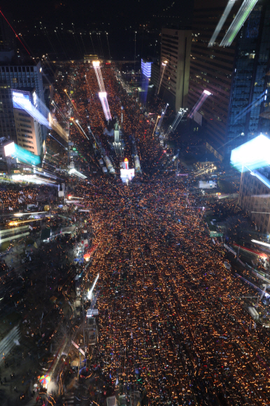 12월 3일 촛불집회, 저녁 7시 기준 110만명 참가