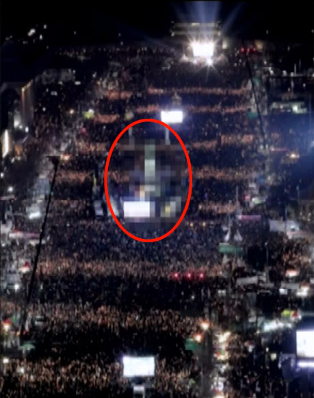 北TV, 촛불집회 보도하며 고층건물 등 모자이크 처리