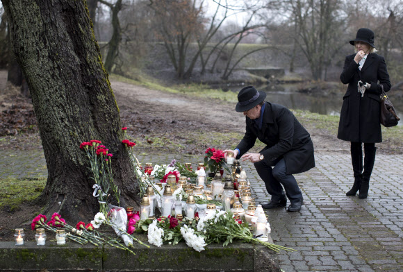 흑해 추락 러시아 군용기 희생자 추모 행렬