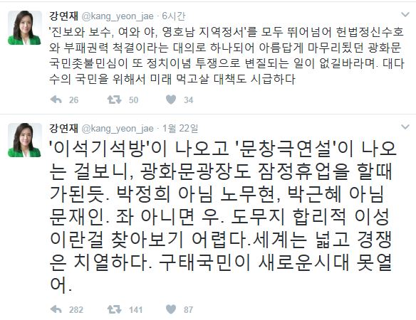 강연재 국민의당 부대변인 트위터 캡처