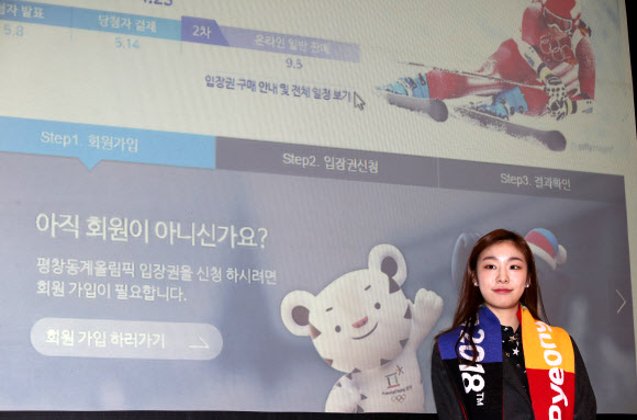 입장권 예매 시연한 김연아