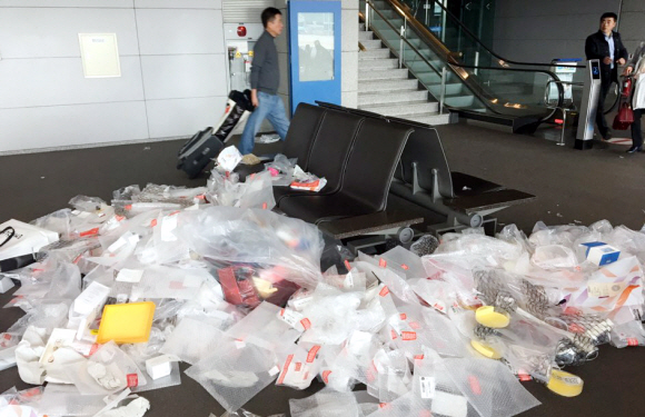 인천국제공항 중국인 쓰레기 대란