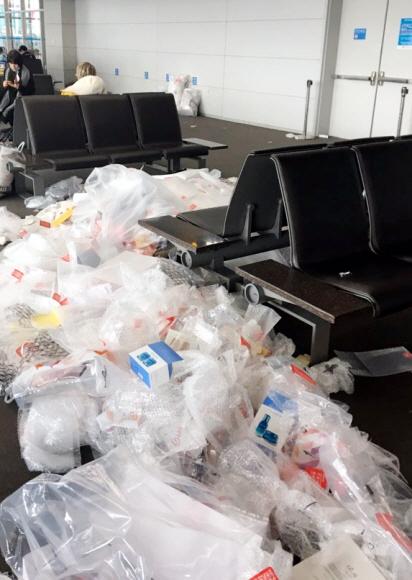 인천국제공항 중국인 쓰레기 대란