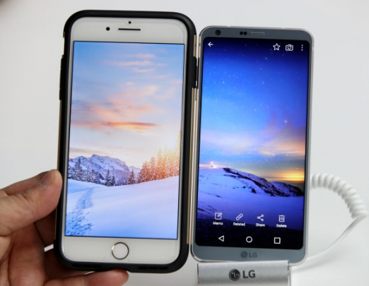 LG G6, 아이폰7 플러스와도 비슷한 대형화면