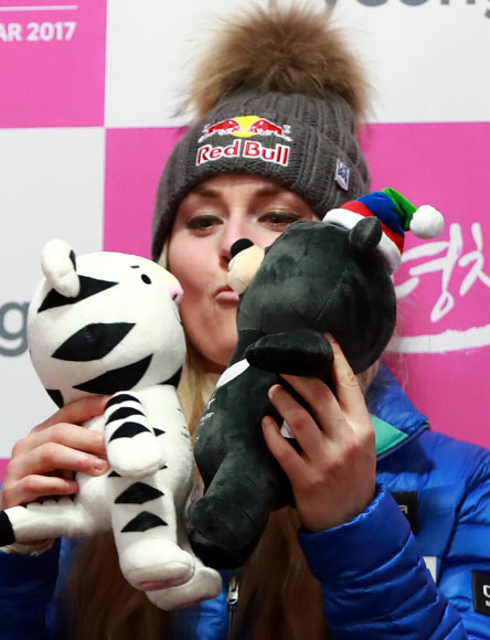 린지 본, 평창 마스코트 ’키스’