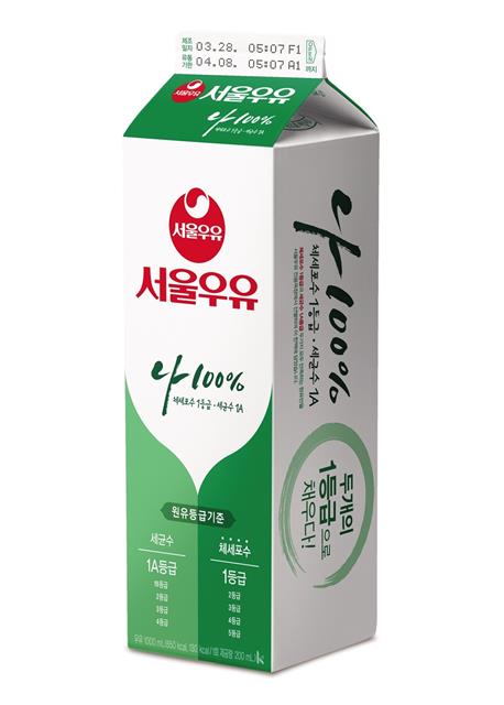 체세포수 등급이라는 또 다른 우유 선택 기준을 제시한 서울우유의 ‘나100%우유’. 서울우유 제공