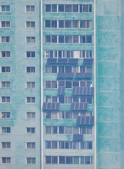 아파트에 설치된 태양열 발전시설