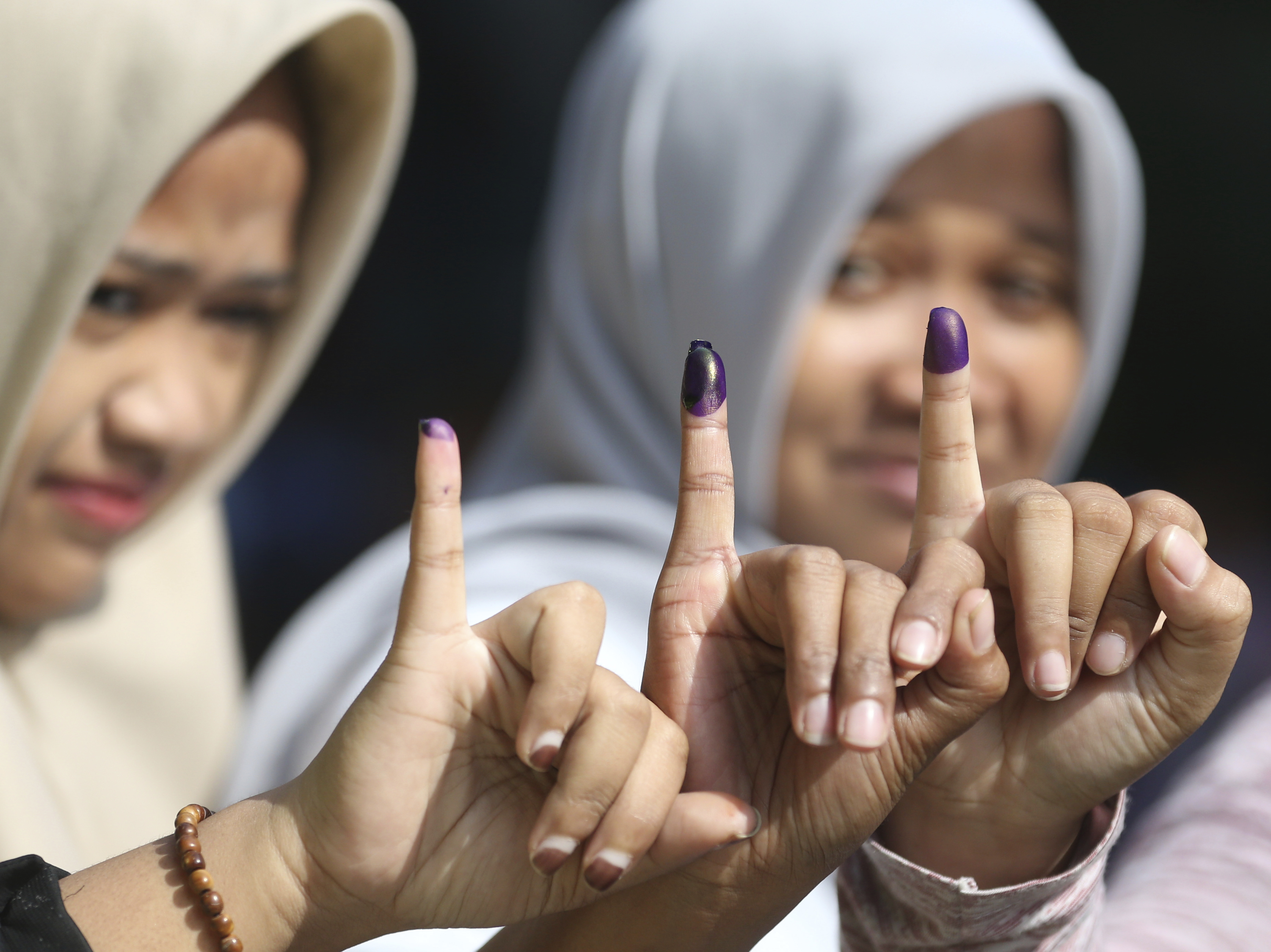 인도네시아의 투표 인증샷