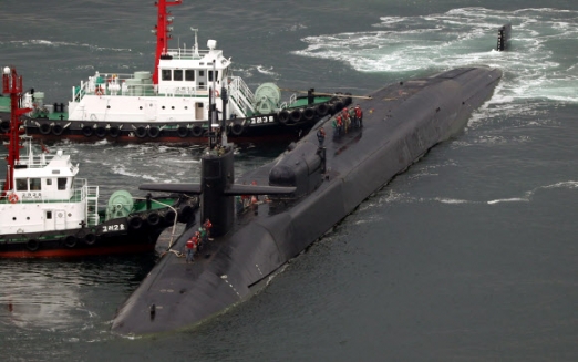 대북 경고 미국 핵 잠수함 미시간