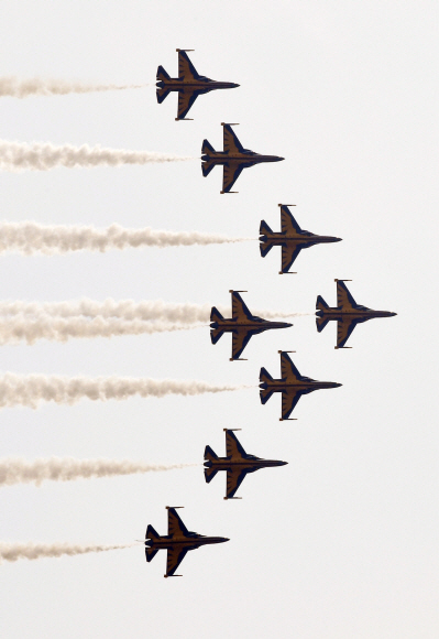 잠실 상공에 뜬 블랙이글스