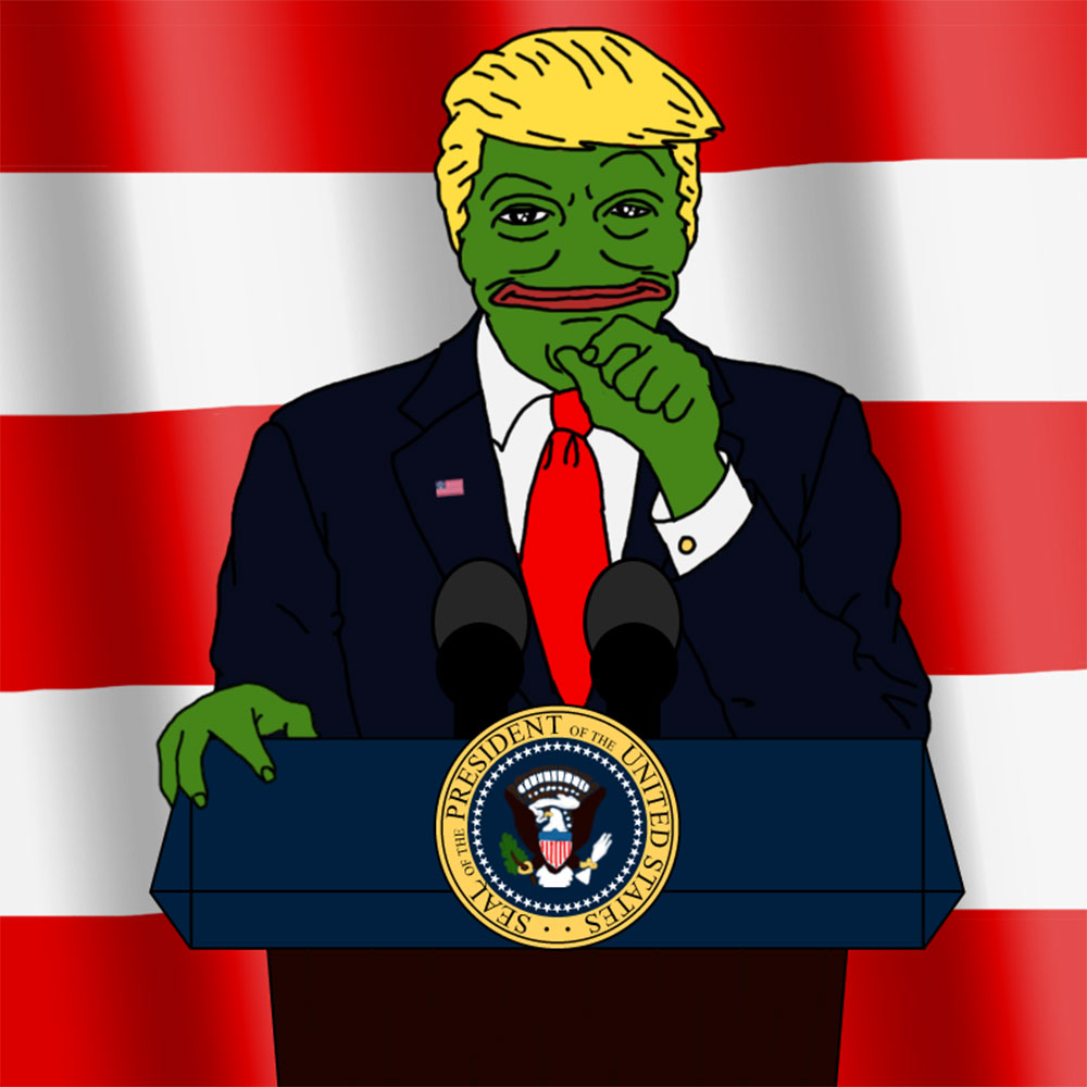 도널드 트럼프 미국 대통령과 페페의 모습을 합성해 만든 그림