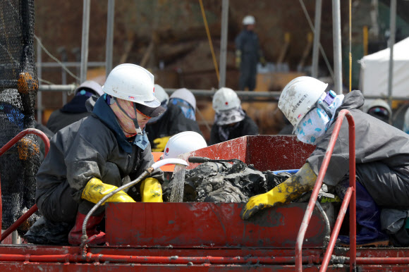 분주한 펄 분류 작업