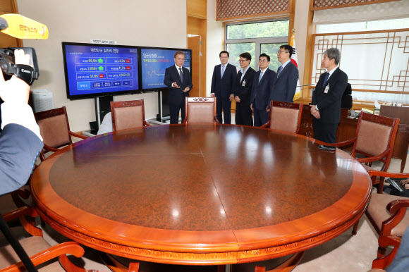 재활용된 대통령 집무실 ‘원탁 테이블’