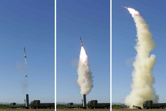 북한, 신형 지대공 요격무기체계 시험사격