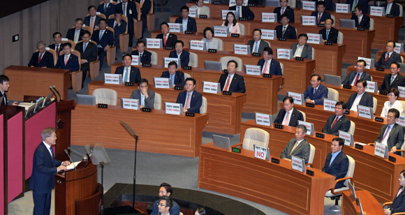 문 대통령에 시위하는 자유한국당
