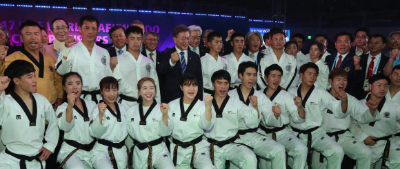 남과 북 태권도 표정