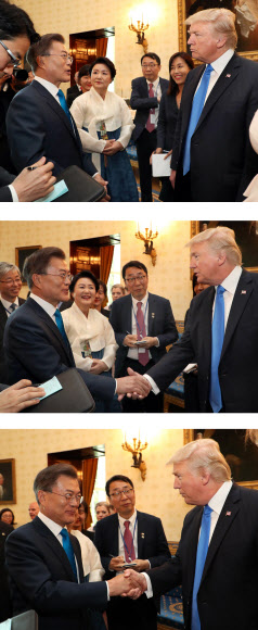 한미 정상 악수 대결? ‘손을 주목하세요’