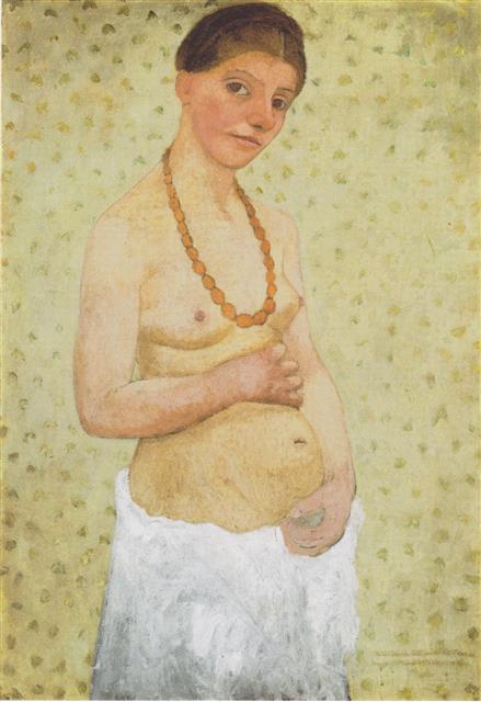 독일의 여성 표현주의 화가 파울라 모더존 베커의 ‘여섯번째 결혼기념일의 자화상’(1906). 서양미술사 최초로 여성 미술가 누드 자화상을 그린 파울라는 사후 30년이 되던 해 나치의 블랙리스트에 이름을 올렸다.