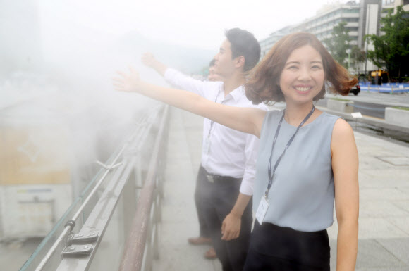 광화문 광장 폭염, 물안개로 식혀요!