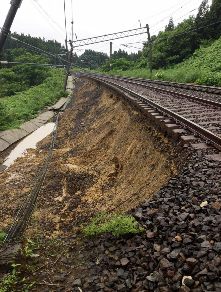 일본 아키타현에 기록적인 폭우