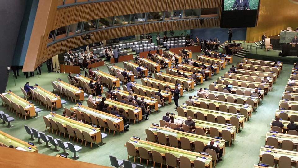 유엔총회 현장 모습. 청와대 페이스북