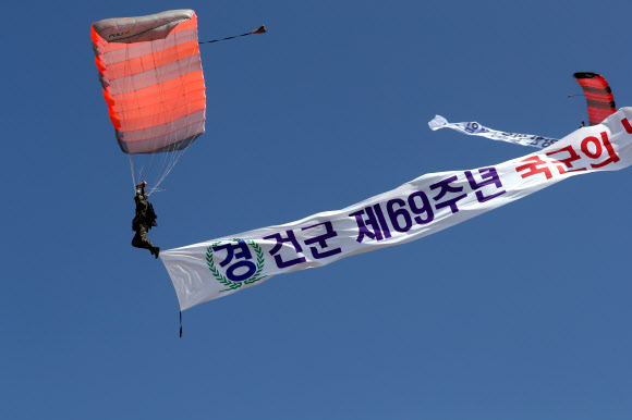 집단 고공강하 시범