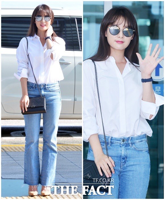 7월 18일 오후 화보 촬영을 위해 인천국제공항을 통해 출국하는 배우 김지원.