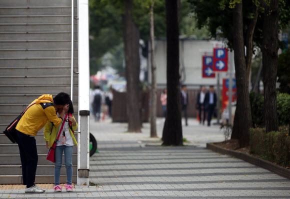 사랑하는 딸의 등굣길