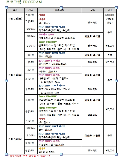 제1회 서울무용영화제 프로그램