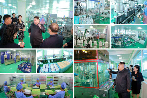 북한 김정은, 평양화장품공장 시찰