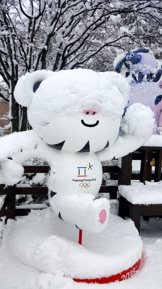 폭설에 신난 수호랑