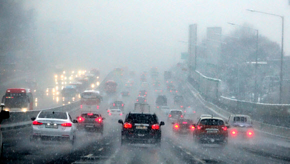 눈길! 감속운행