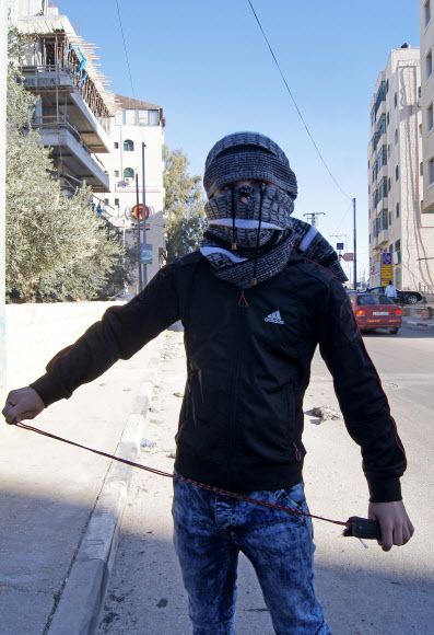 복면한 팔레스타인 시위대