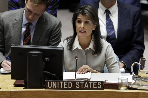 헤일리 미국 유엔대사 “평창에 미 전체선수단 파견” 확인