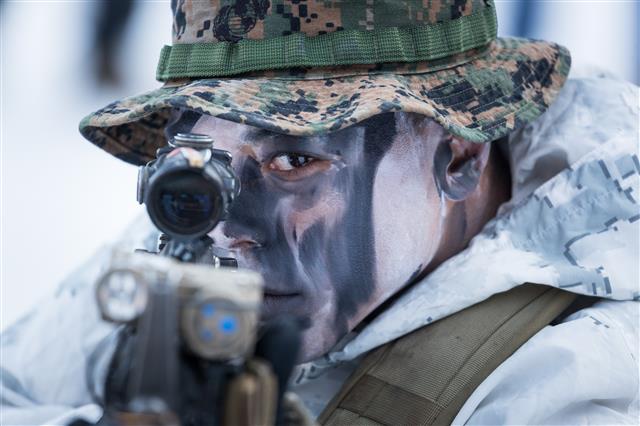 미 해병의 눈빛