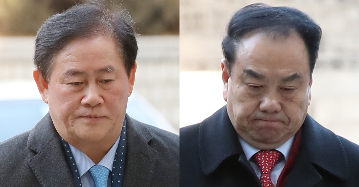 4일 새벽 각각 구속된 자유한국당 최경환(왼쪽) 의원과 이우현 의원. 2017.1.4  연합뉴스