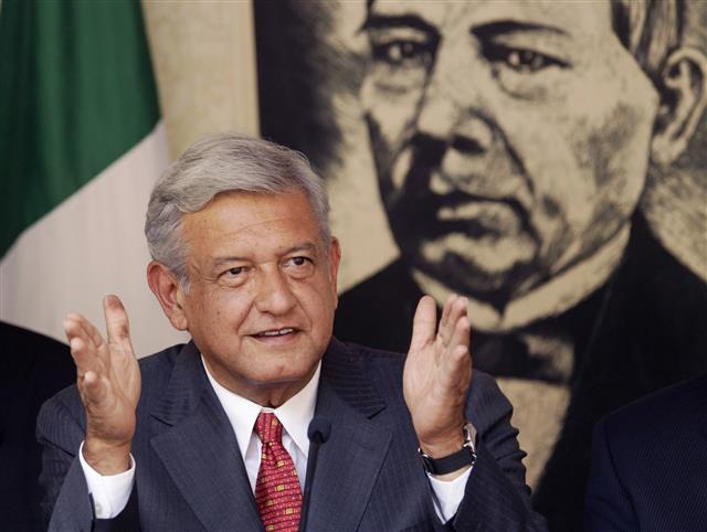 멕시코 대선 후보 오브라도르. 로이터 연합뉴스