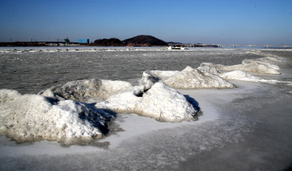 한강 하류가 꽁꽁