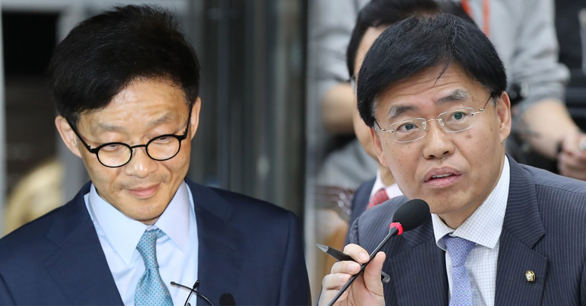 안태훈(왼쪽) 전 법무부 검찰국장, 최교일 자유한국당 의원. 서울신문 DB 