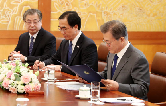 [올림픽] 문 대통령, ‘북한 김정은 위원장의 친서를 읽어보며’