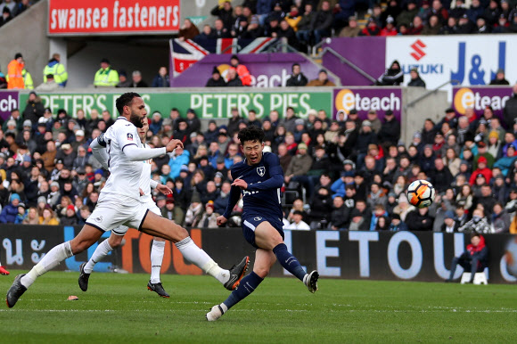 슈팅하는 손흥민