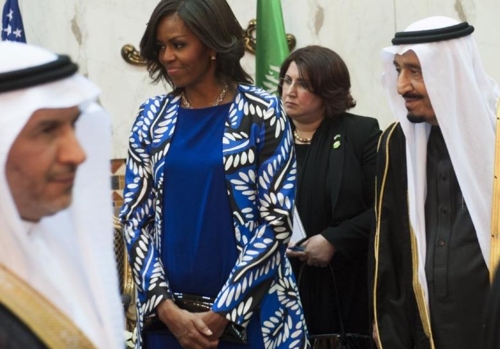 사우디 방문 당시의 미셸 오바마 [AFP 제공]