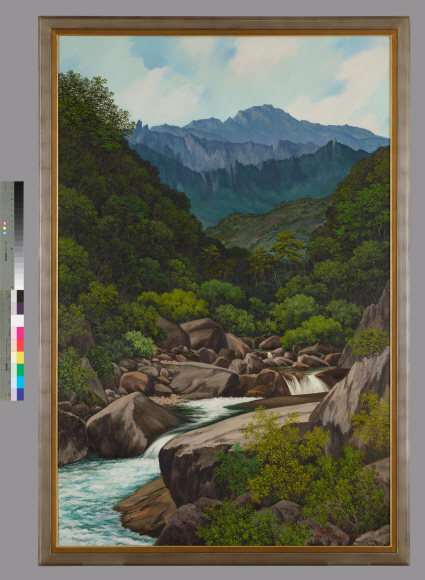 청와대가 소장하고 있는 미술품이 처음으로 국민에게 공개된다. 청와대는 9일부터 7월 29일까지 특별전 ’함께 보다’를 청와대 사랑채에서 개최한다. 이번에 공개되는 작품들은 청와대가 1966년 부터 40년에 걸쳐 수집한 작품중의 일부다. 총 16점이 실물로 전시되며 이동이 어려운 벽화 4점과 소장품 10여점은 영상으로 공개된다. 사진은 박광진의 1979년작 ’여름’ 2018.5.3 청와대제공