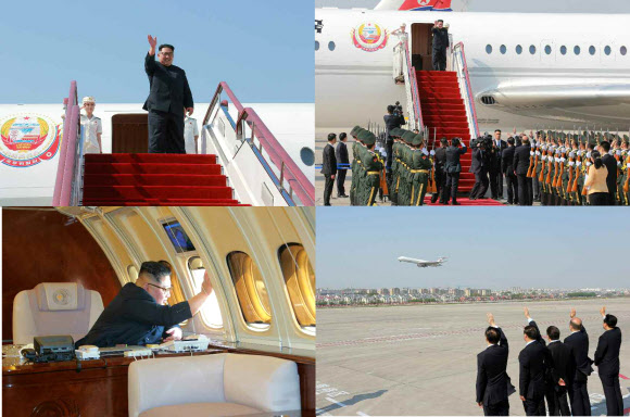 다롄 떠나는 김정은