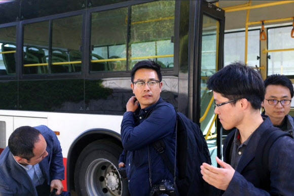 북한 원산 도착한 풍계리 취재 남측 기자단