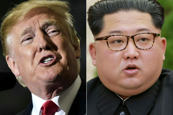 도널드 트럼프(왼쪽) 미국 대통령과 김정은 북한 국무위원장.  AFP 연합뉴스
